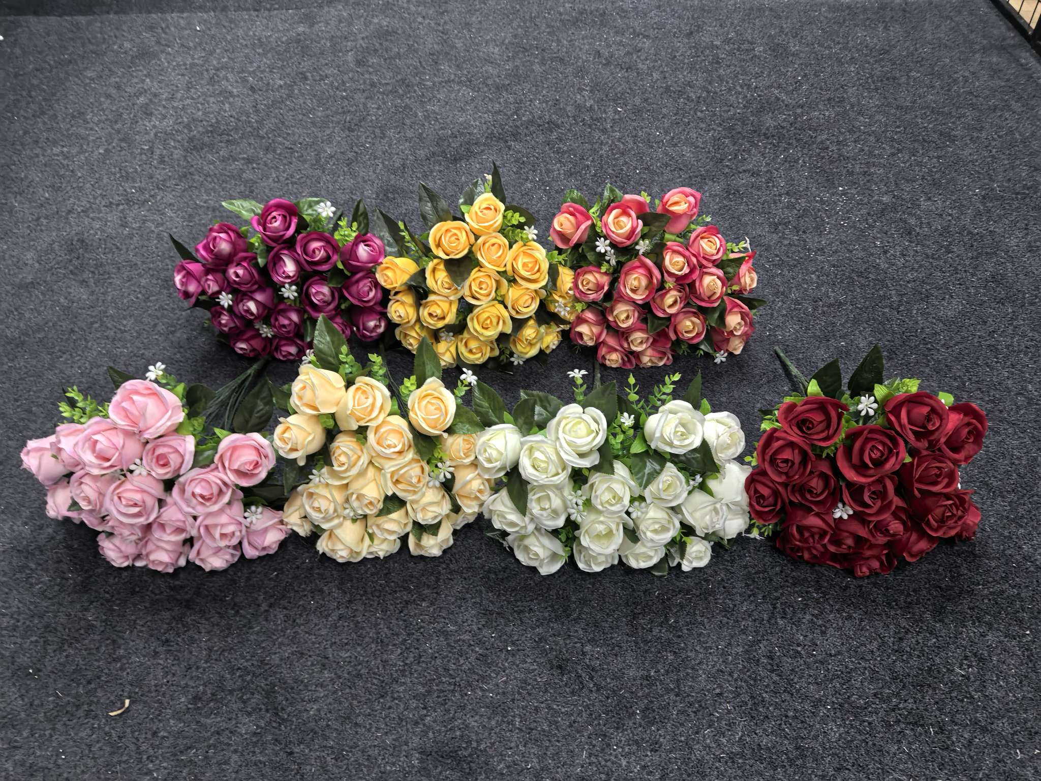 仿真花假花家居装饰花婚庆花18头玫瑰花
