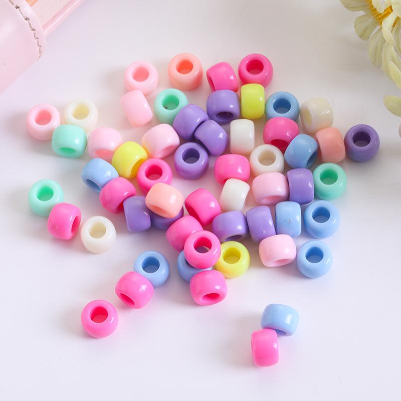 candy color 6*9 barrel beads large hole acrylic beads pony beads children handmade plastic string beads materials diy