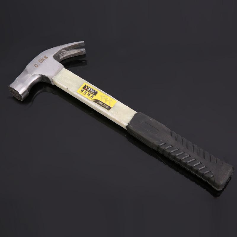 factory wholesale inster non-slip suction nail bakelite handle nail hammer 0.5kg claw hammer lengthened insulation handle nail hammer Specification drawing