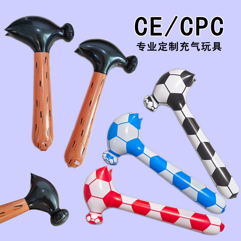 large inflatable claw hammer pvc inflatable toys cross-border hot sale inflatable hammer wholesale wood grain wolf tooth hammer toys full figure