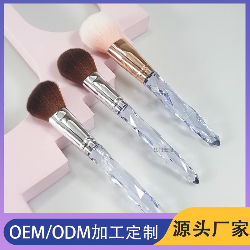 customized makeup gadget diamond cutting handle repair powder brush beauty tools nylon soft brush