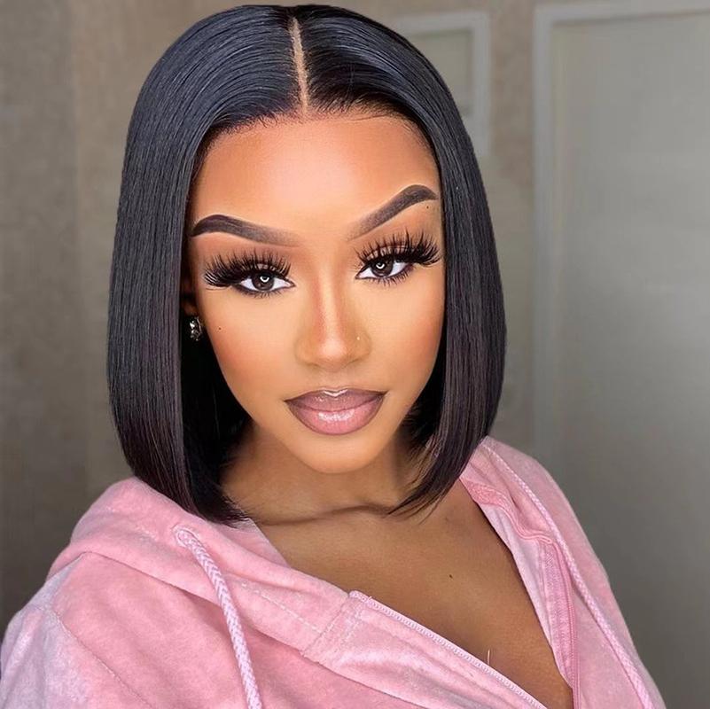 factory wholesale european and american ladies wig 13x4 front lace human hair wig 13 x4 bob wig