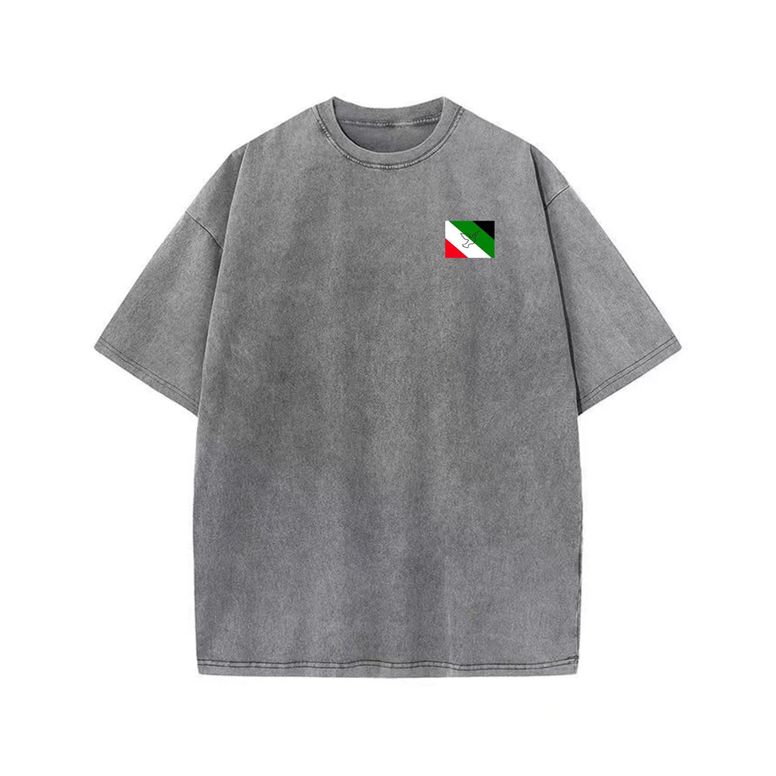 Customized cross-border 230g/㎡ round-neck T-Shirt, washed cotton, high-end and comfortable. Multiple colors available for customization. Men's, women's, couple's wear, European and American short-sleeved trend details Picture