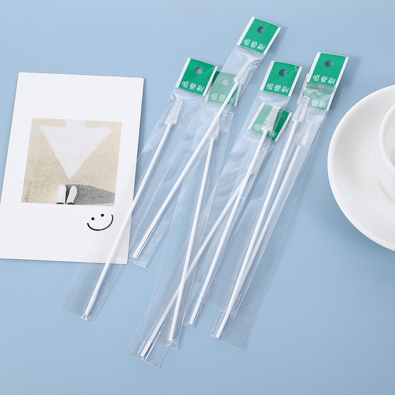 independent packaging straw brush feeding bottle straw spiral brush baby bottle accessories plastic cleansing brush nylon soft brush details Picture
