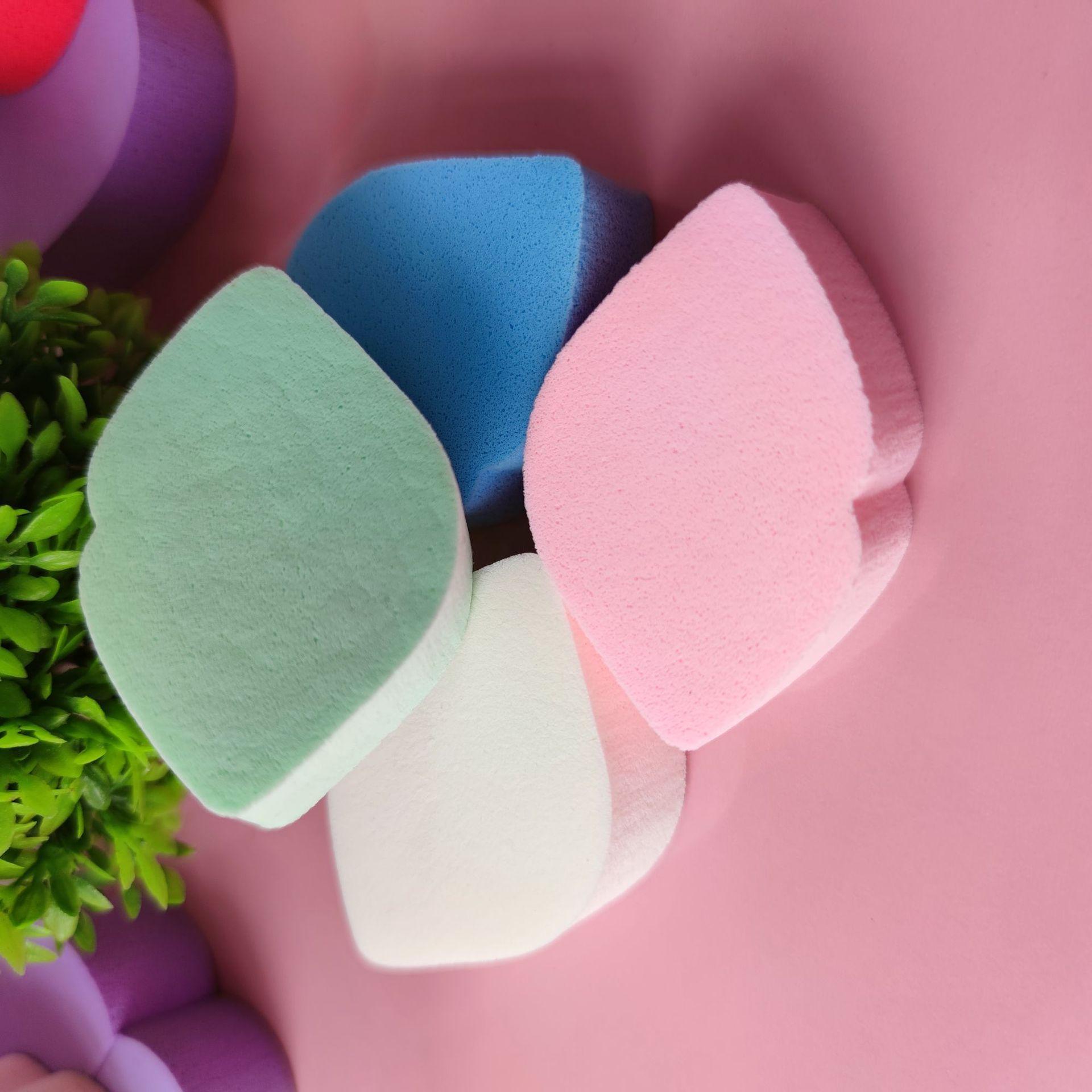 lip shape irregular powder puff latex wet and dry powder puff makeup cotton puff mini makeup tools wholesale special