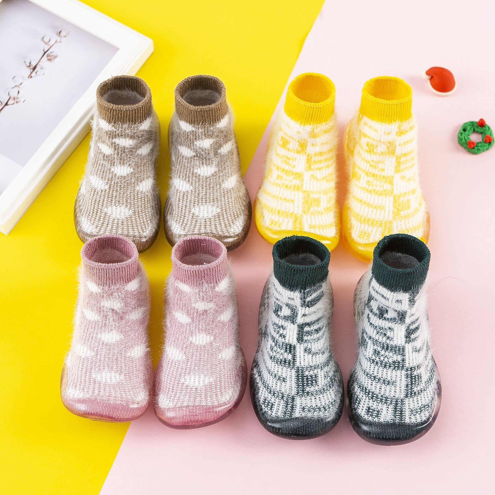 spring and autumn non-slip rubber sole toddler shoes children's shoes anti-collision rubber shoes infant baby shoes and socks factory wholesale