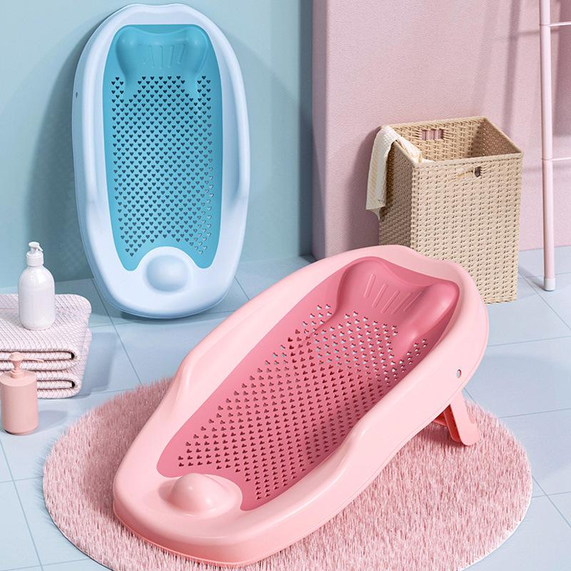 customized logo baby bath basin bath stand baby bath net rack pocket net bath sponge bath bed baby shower rack