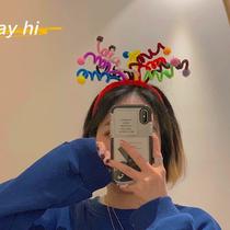 Funny Bouncy Ball Headband Cute Headband Photo Props Selling Cute Funny Birthday Atmosphere Hairpin Decoration Wholesale