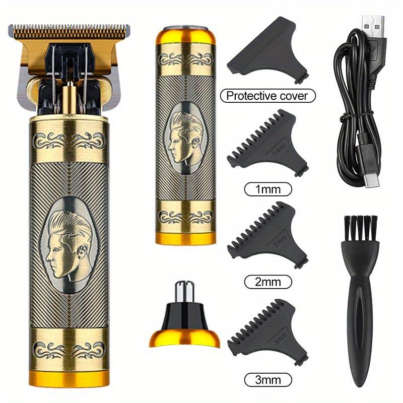 European and American Professional Three-in-One Electric Hair Clipper Shaver Electric Nose Hair Trimmer Multi-Purpose Metal Rechargeable Electric Clipper