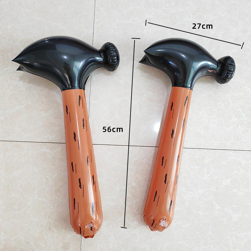 large inflatable claw hammer pvc inflatable toys cross-border hot sale inflatable hammer wholesale wood grain wolf tooth hammer toys details Picture