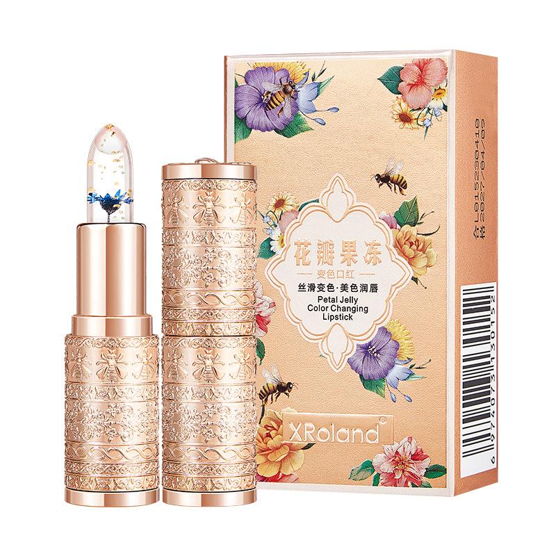 in stock petals jelly color changing lipstick non-fading no stain on cup long-lasting brand color changing lip balm hot sale Item Picture