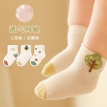 summer new baby socks wholesale cute polka dot thin mesh baby socks class a cotton newborn socks