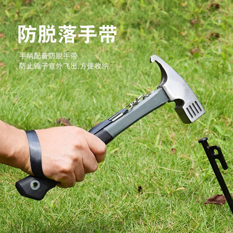 outdoor multi-functional ground claw hammer tent canopy high carbon steel nail hammer nail extractor wild life hammer camping equipment Application Scenario