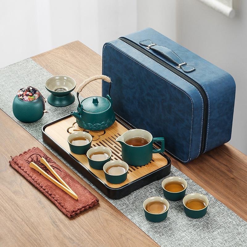 japanese-style portable travel tea set mini set outdoor ceramic cup household minimalist teapot gift tea set