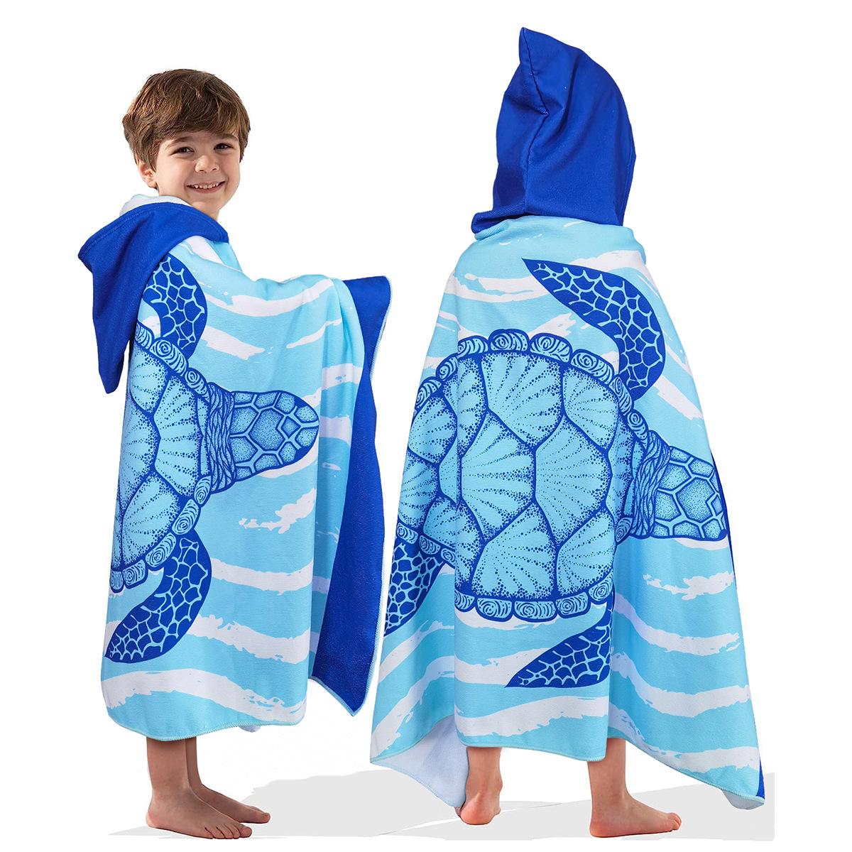 children's bathrobes cloak microfiber cartoon kids swimming hooded wearable extra large baby bath towel cloak