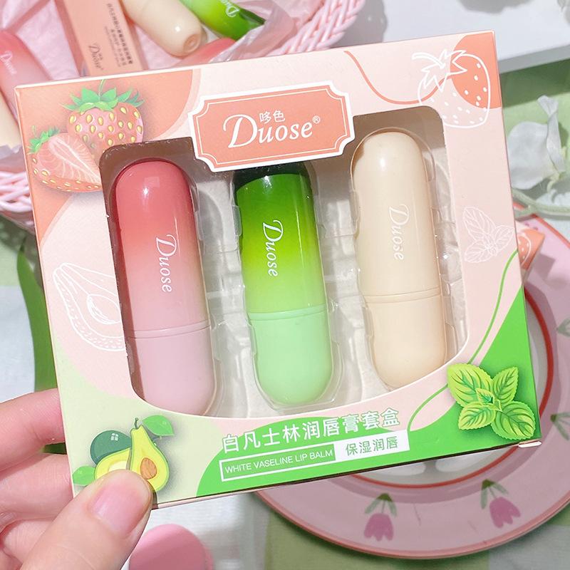 duose duo color white vaseline lip balm anti-chapping dry exfoliating skin lip balm fade lips lip balm