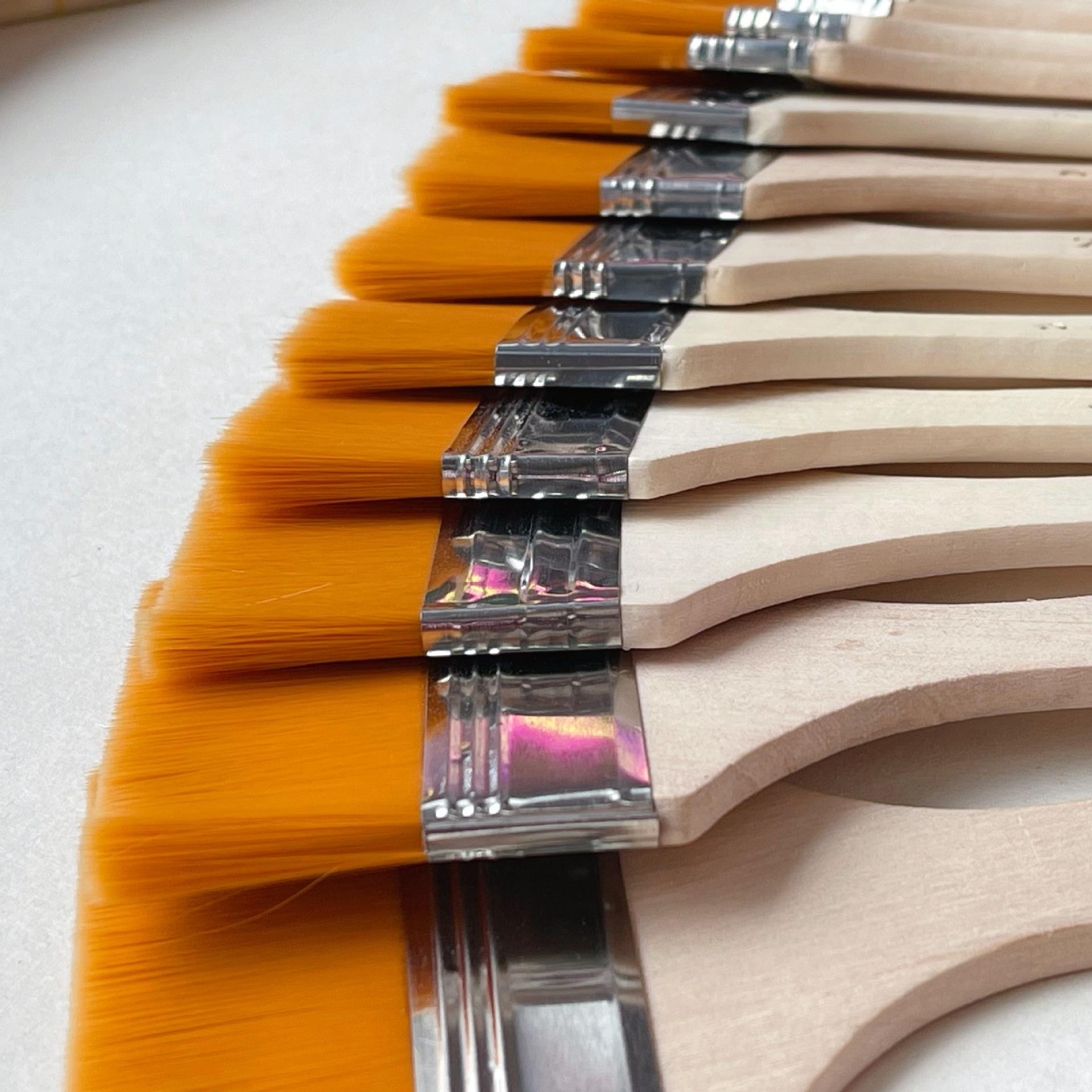 factory direct sales nylon brush scrubbing brush wall painting oil painting brush paint brush barbecue brush cleaning nylon soft brush wooden handle brush Specification drawing