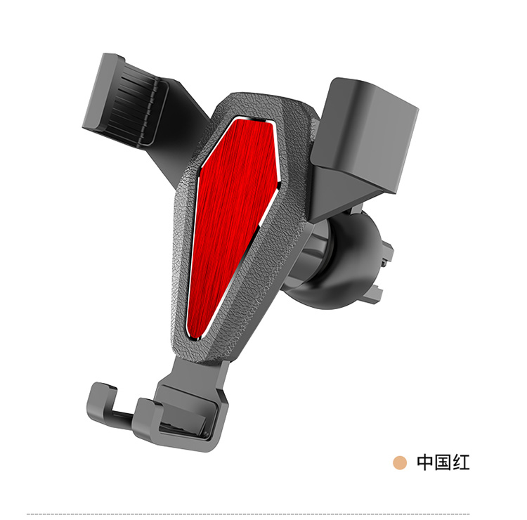 跨境重力感应车载支架360旋转车载出风口手机支架皮纹铝合金导航车载导航支架详情14