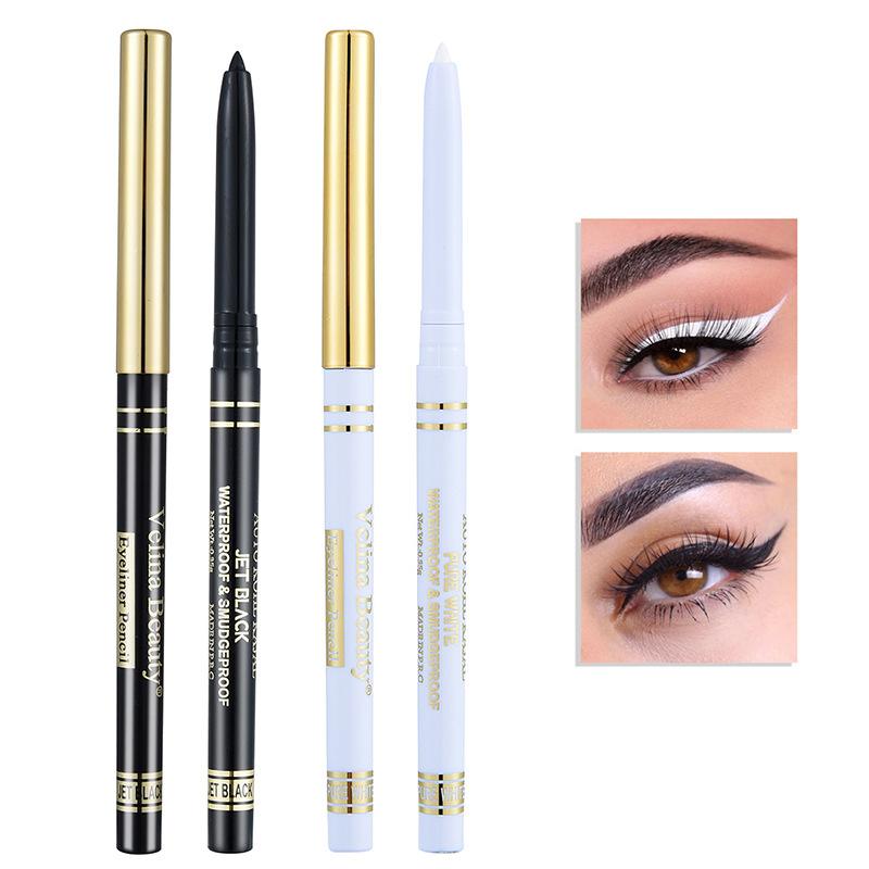 black white smooth color waterproof and oil-proof not smudge long-lasting precise painting eyeliner eye shadow pen full figure