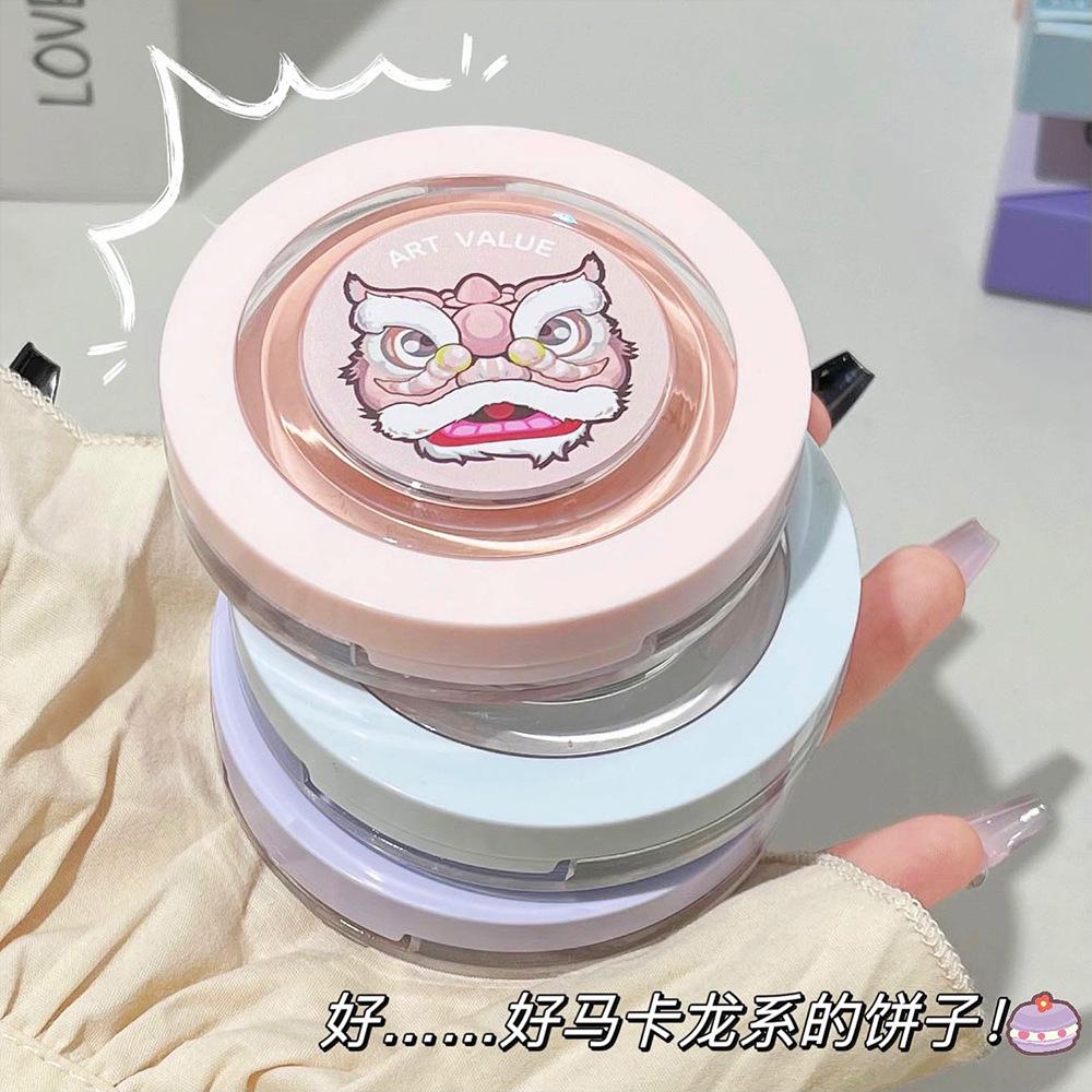 Art Value Lion Love Painting Finishing Powder Long Lasting Oil Control Concealer Invisible Pores Waterproof Smear-Proof Powder details Picture