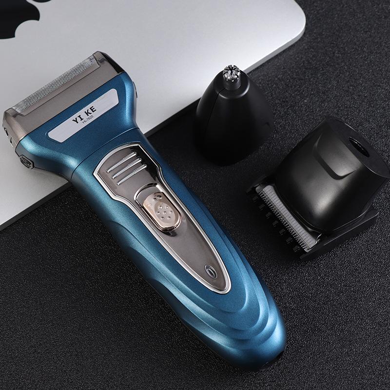 Yike 7620 Rechargeable Fully Washable Shaver Three-in-One Nose Hair Trimmer Chargable Barber Scissors Shaver full figure
