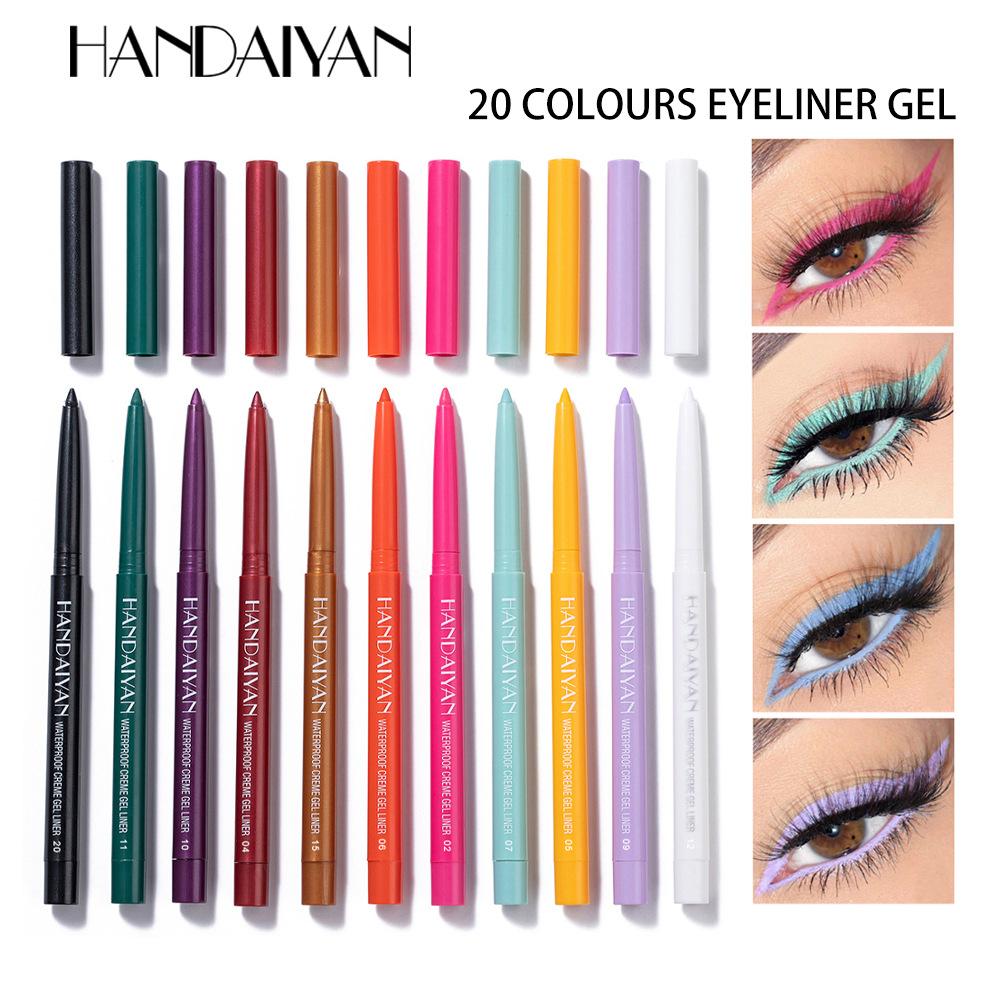 cross-border 20 colors eyeliner handaiyan starry sky eyeliner waterproof not smudge color eyeliner