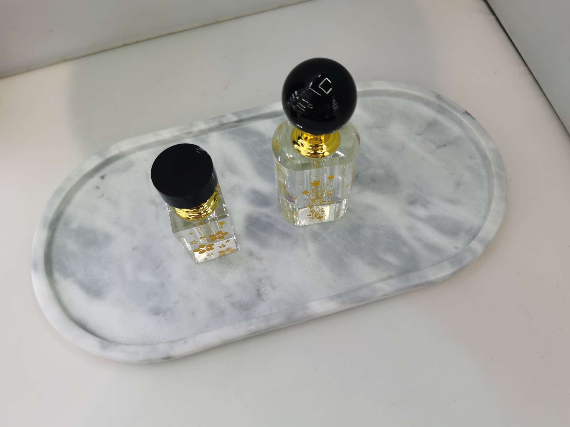 Oval marble display plate, aromatherapy handicrafts, stone tableware, hotel decoration tray, gift craft ornaments, exquisite life gifts Specification image