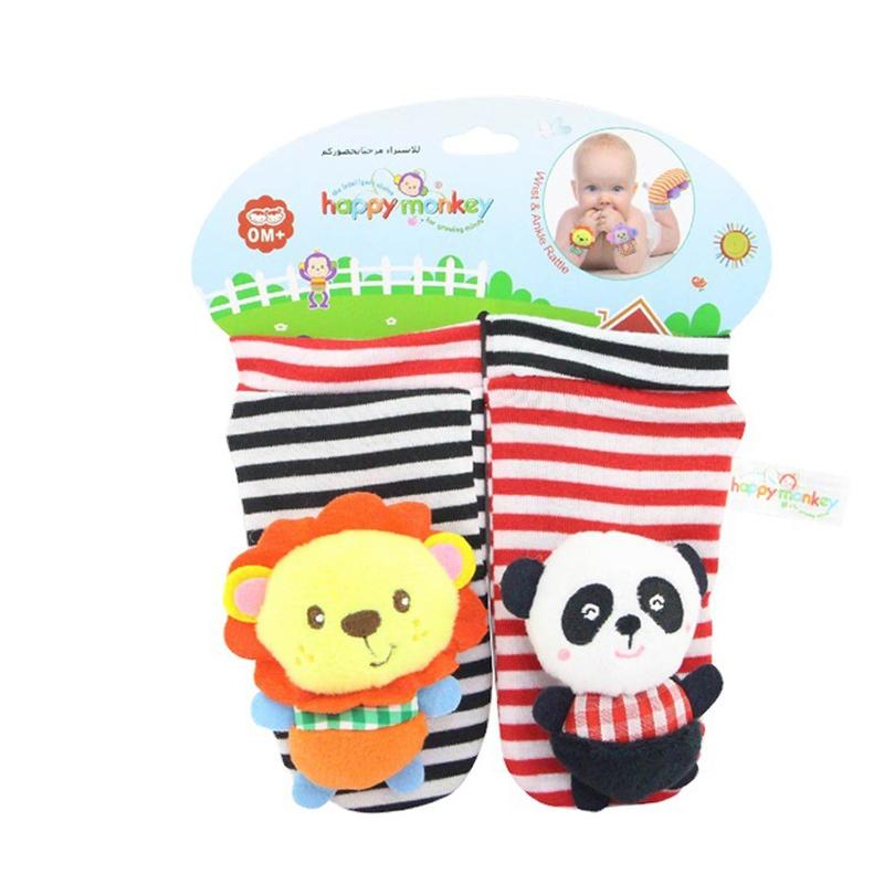 newborn baby three-dimensional cartoon animal elephant monkey rattle foot sock baby socks toy