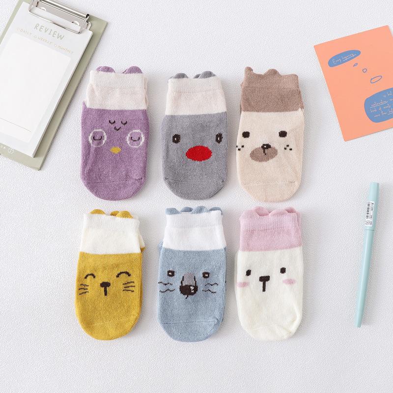 23 new korean style low-cut low-top kid's socks infant kid baby floor socks three-dimensional color matching ankle socks
