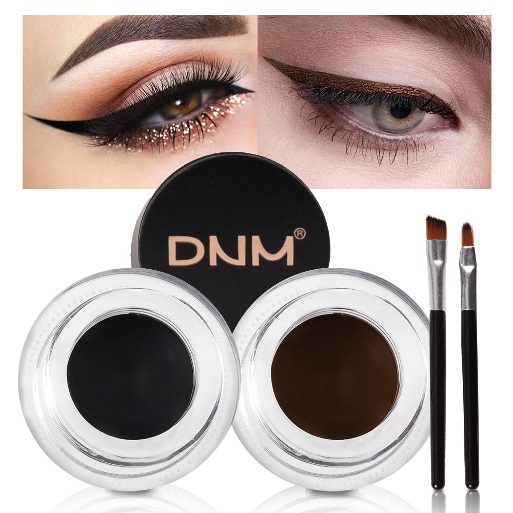 dnm two-color waterproof creamy eyeliner no stain on cup natural long lasting brow cream two-bottle package multicolor exclusive for cross-border full figure