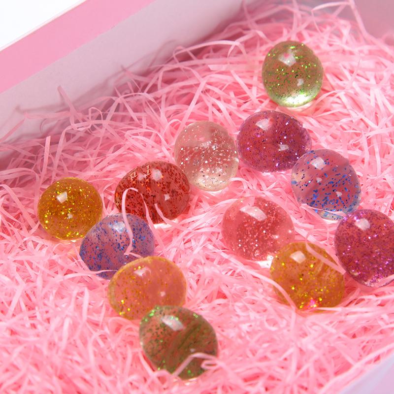free shipping no. 32 starry sky gold powder eggs elastic ball children bouncy ball jumping ball gashapon machine toy ball floating ball