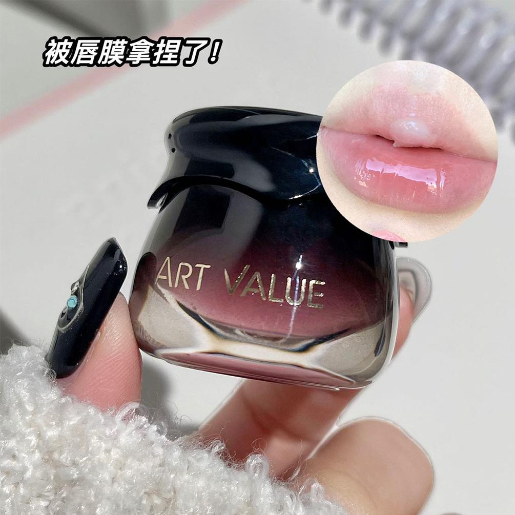 Art Value Small Black Can Lip Balm Nourishing Moisturizing Anti-Chapping Lipstick Base Lip Care Colorless Lip Balm details Picture