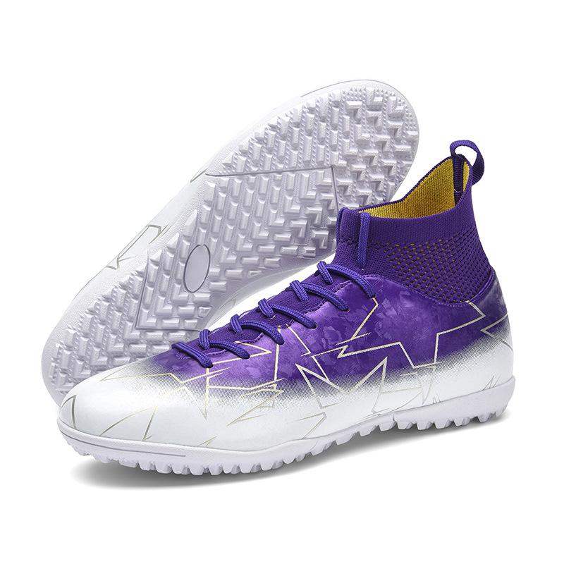 Cross-Border Foreign Trade High-Top Soccer Shoes Men's Wholesale FG Long Nail TF Broken Nail Student Adult Men and Women Training Football Shoes details Picture