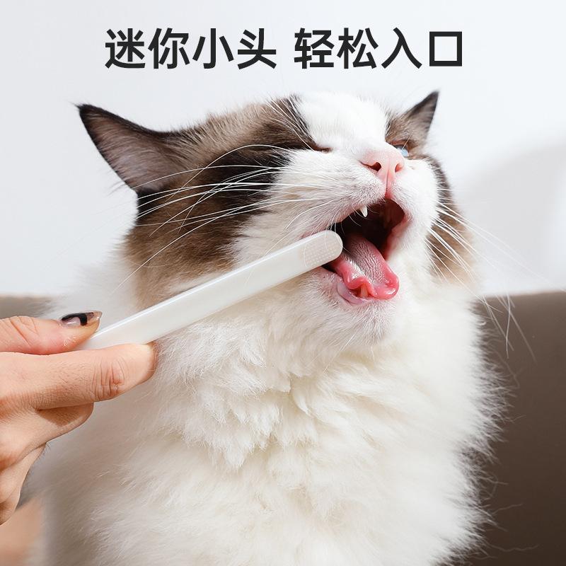 pet ten thousand hair toothbrush dogs and cats small head soft brush interdental brush thousand hair teeth oral finger brush suit oral cleaning brush details Picture