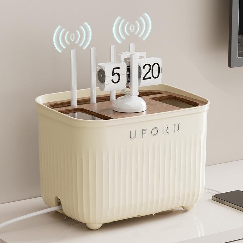 source manufacturers manufacture plastic household power cord desktop organize the shelves wifi wire router storage box details Picture