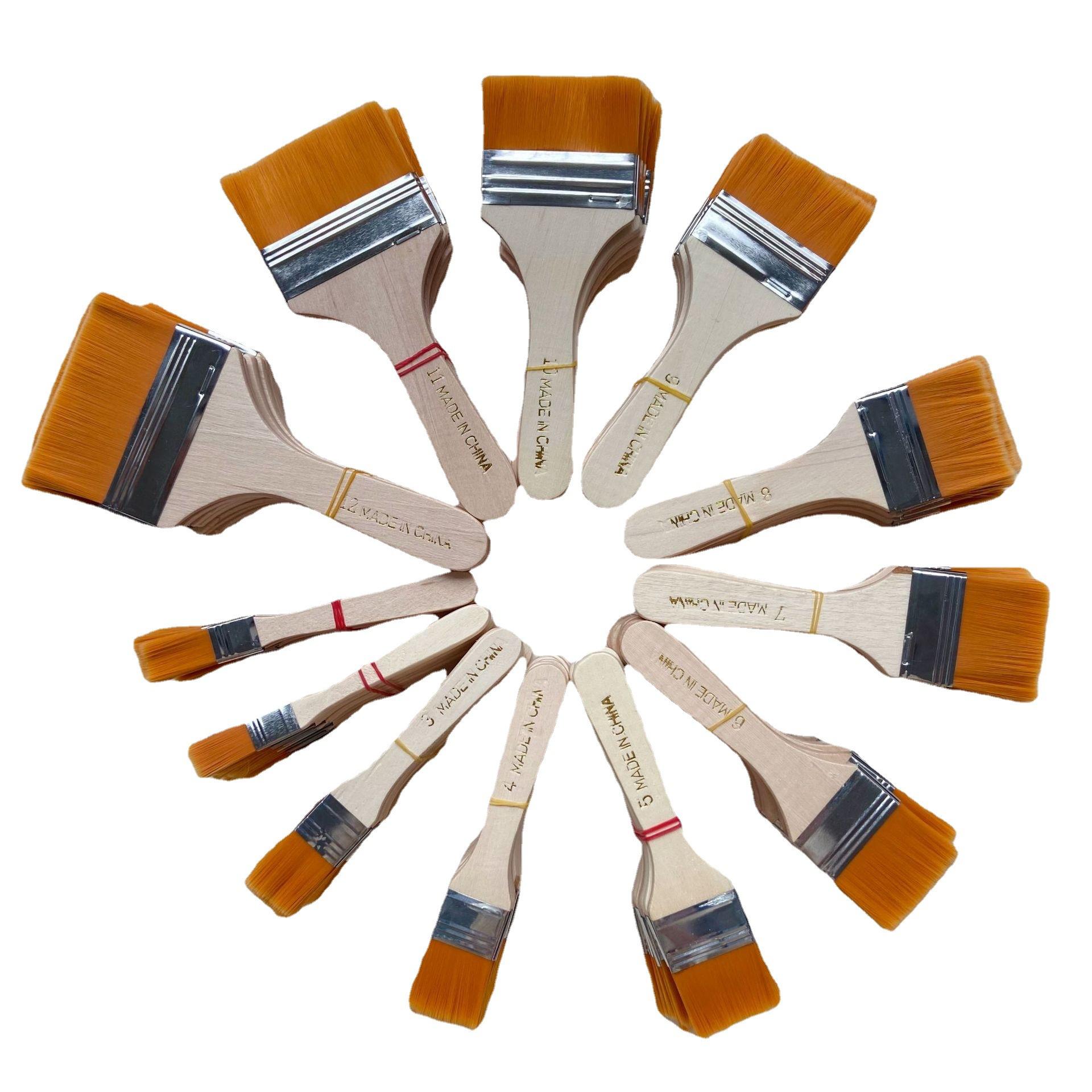 factory direct sales nylon brush scrubbing brush wall painting oil painting brush paint brush barbecue brush cleaning nylon soft brush wooden handle brush Item Picture