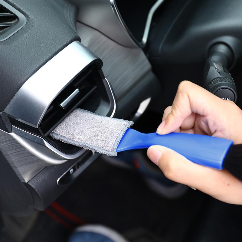 car air conditioning air outlet cleaning brush interior cleaning tools car dashboard double head dusting brush soft brush