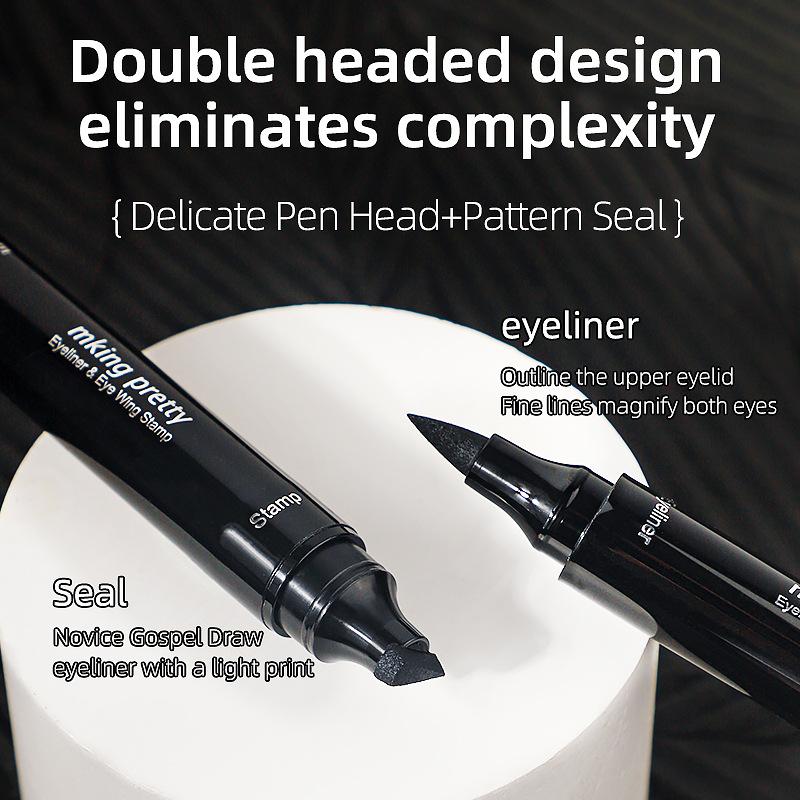 cross-border mk big eye thick black double-headed eye makeup pen seal liquid eyeliner waterproof sweat-proof not smudge full figure