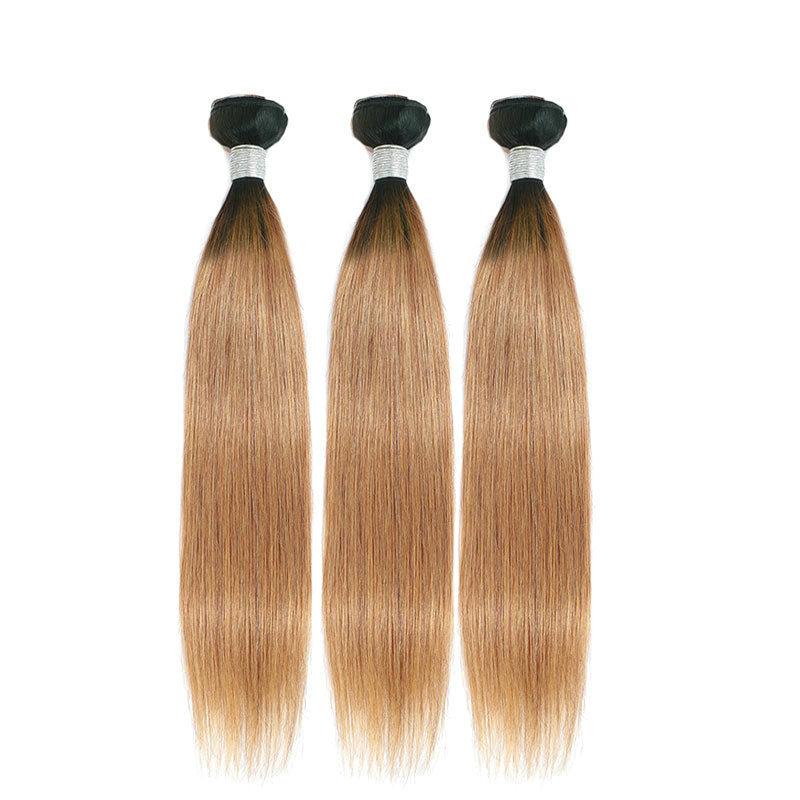 Xuchang Real Human Hair T1b/27# Hair Weft Foreign Trade Hair Band Wig Cross-Border Supply Human Hair Bundles