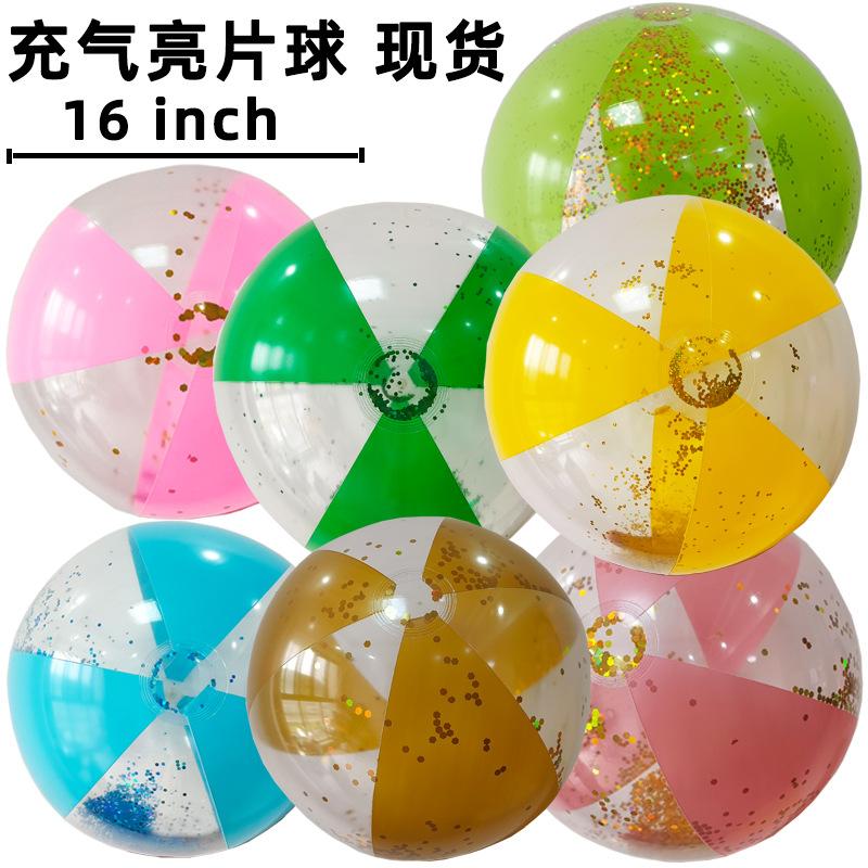 pvc inflatable transparent ball sequins inflatable ball flash ball wholesale led inflatable with light beach ball support customization