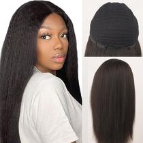 Human Hair Wig European and American Black Fake Full Human Hair Wig Full Head Black Wig Wholesale