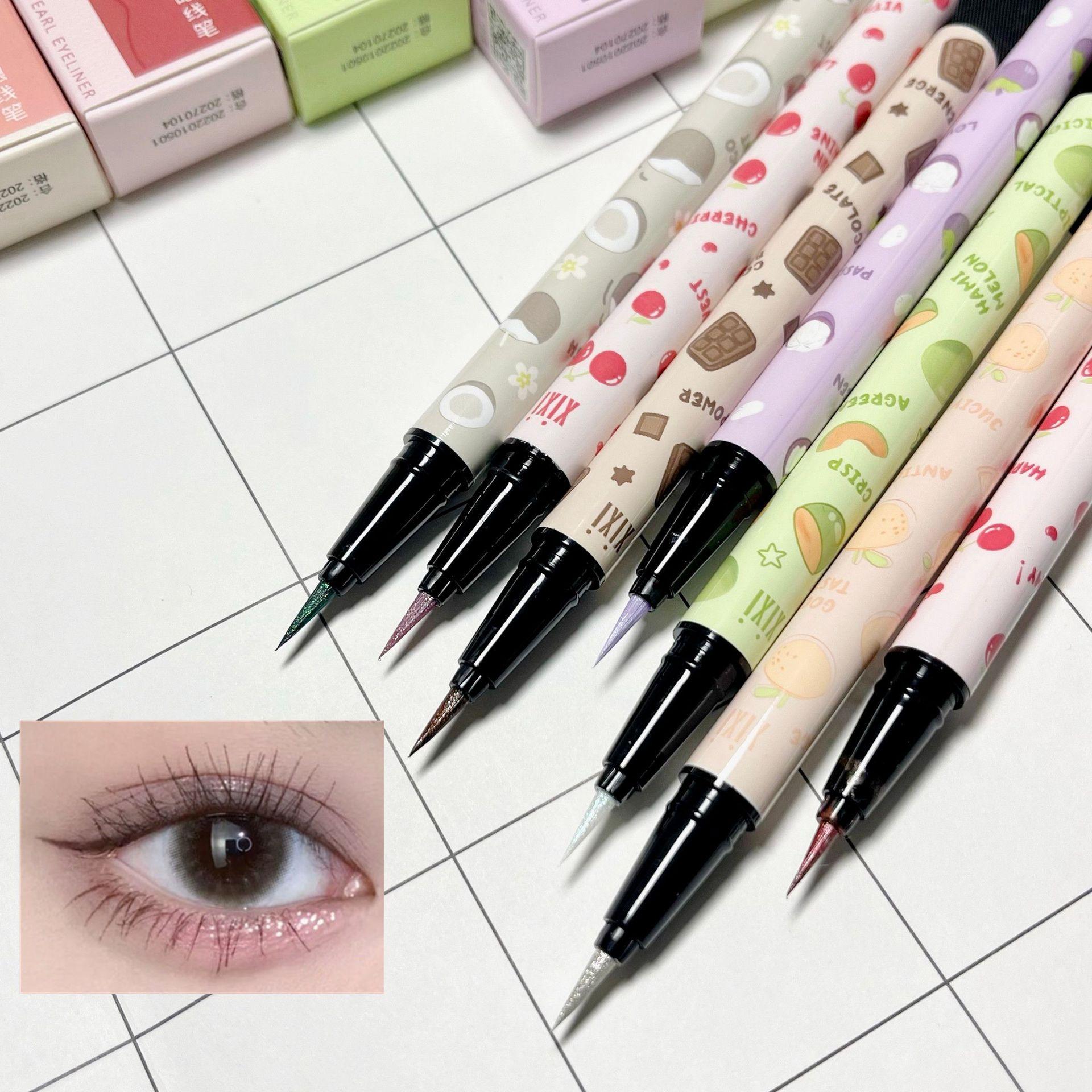 xixi liquid eyeliner rose sparkling silver brightening not smudge novice slim diamond in the debris pen cheap makeup domestic goods