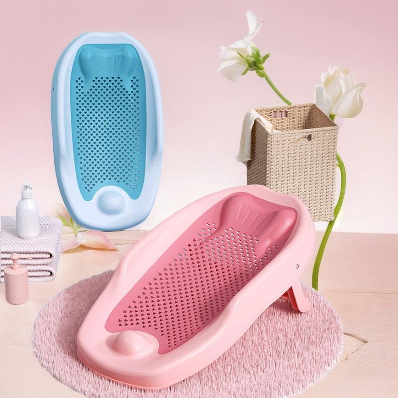 folding baby bath net baby bath mat newborn bathing net pocket shower rack bath basin bracket bath