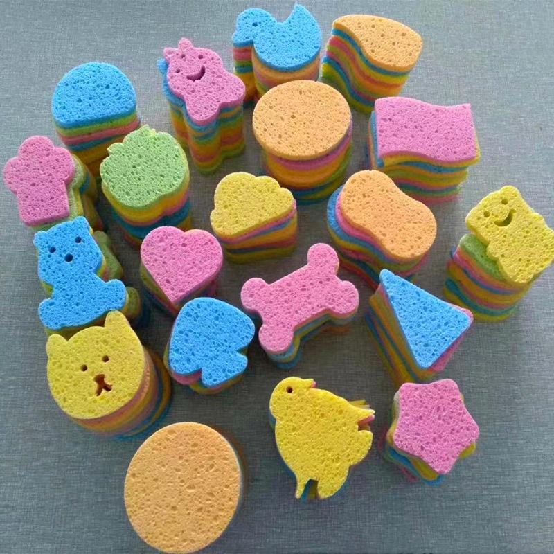 wood pulp sponge honeycomb natural face washing wood pulp cellulose powder puff soft and clean compressed wood paddle cotton facial cleaning puff