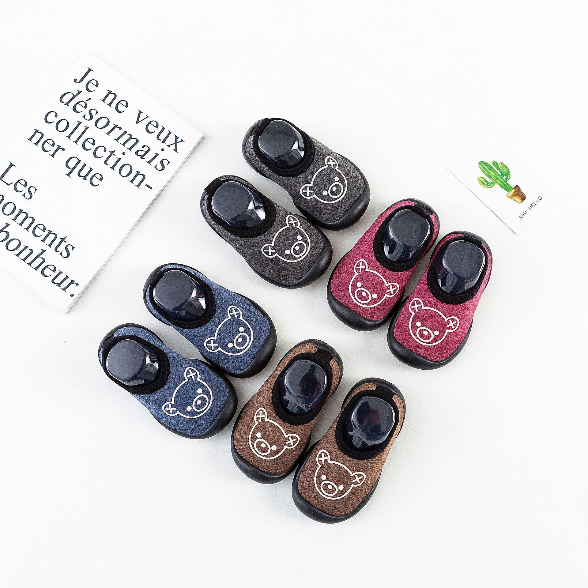 spring and autumn non-slip rubber sole toddler shoes children's shoes anti-collision rubber shoes infant baby shoes and socks factory wholesale
