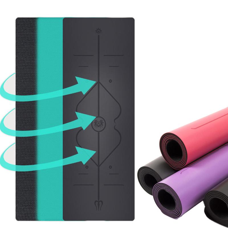 yoga mat pu natural rubber body line sweat-absorbent non-slip newly rich mat fitness men and women mat yoga studio sports