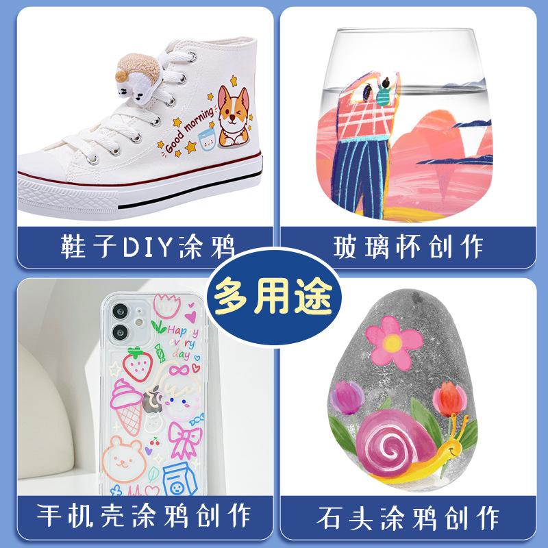 Double-Headed Acrylic Marker Pen Soft Brush Pen Waterproof DIY Hand-Painted Ceramic Student Drawing Pen Graffiti Fun Marker Application Scenario