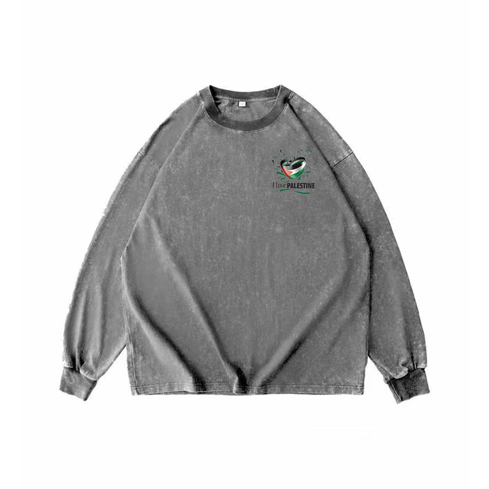 Round-neck sweatshirt made of washed cotton, high-end and comfortable, custom-made in multiple colors. Men's, women's and couple outfits. 003 European and American sweatshirt, 260G/M² full figure