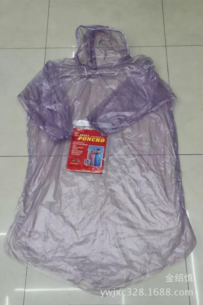 Factory direct sale of disposable adult pullover raincoats with caps and elastic straps