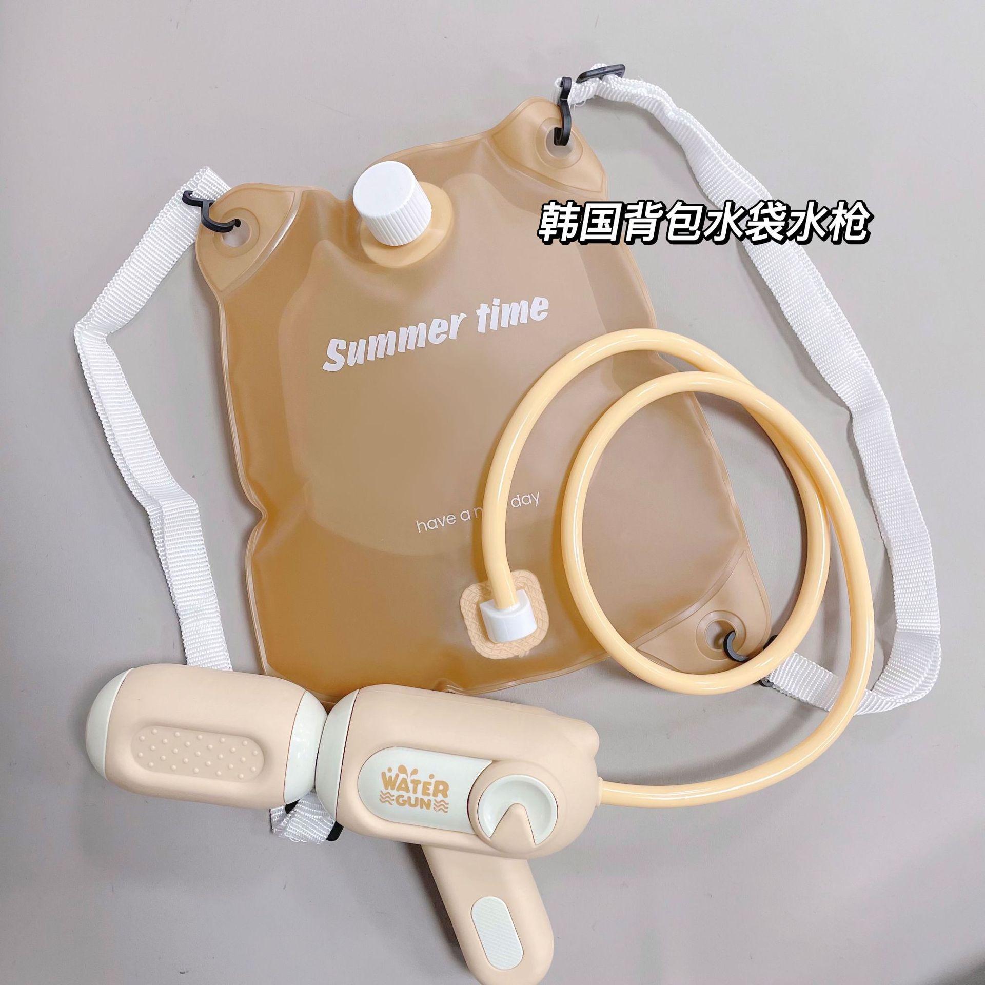 korean ins style children's backpack water gun toy soft bag water bag beach water pistol water fight pull-out water gun